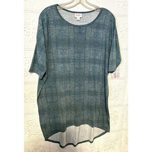 LuLaRoe Irma Size S Small T-Shirt Top NWT New Blue Print